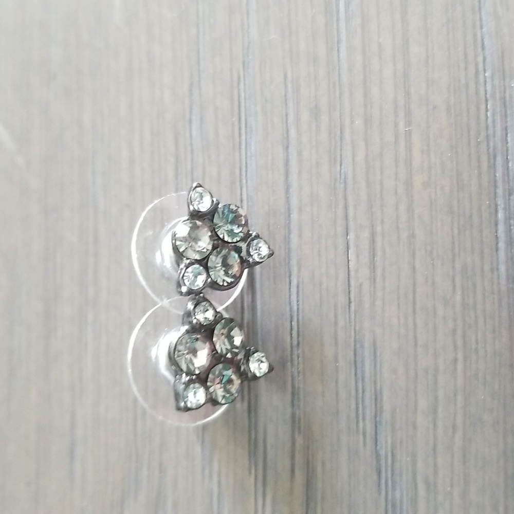 1928 triangle jeweled earrings - Picture 2 of 2